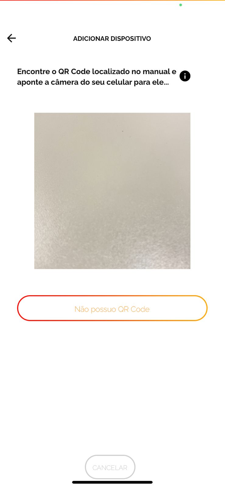 Tela de cadastro de dispositivo com QRCode