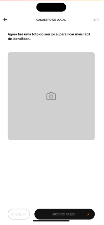 Tela de cadastro de local para informar caso deseje uma foto do local