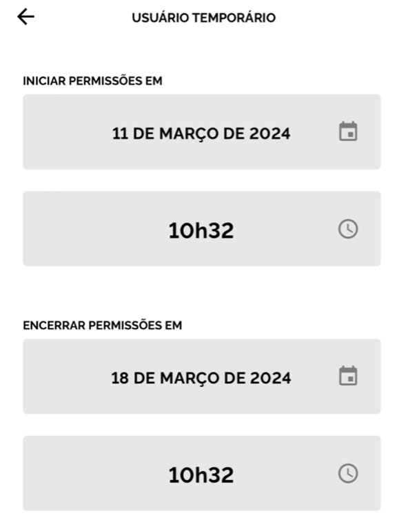 Destaque para onde clicar para definir tempo